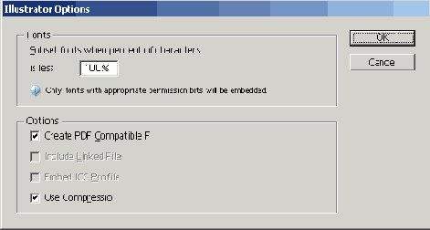   Illustrator Native Format Options