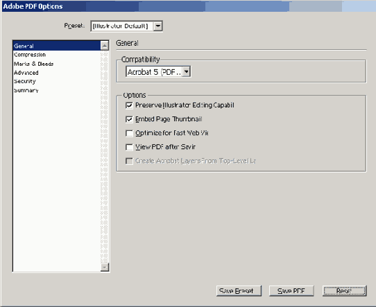  Adobe PDF Options